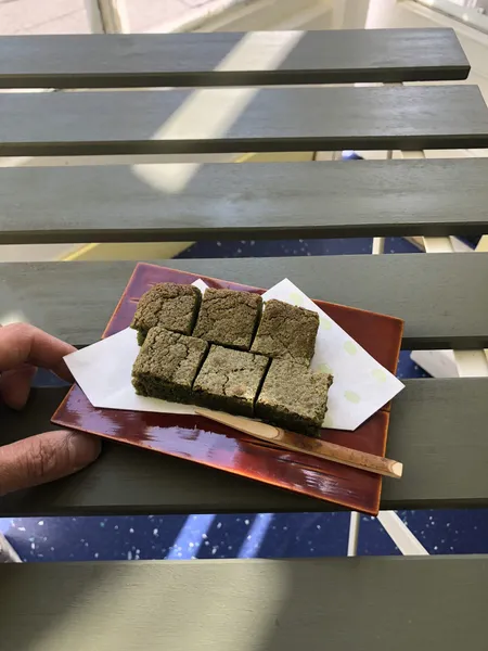Matcha Brownie  - Japanese dish at Iyasaka Cafe