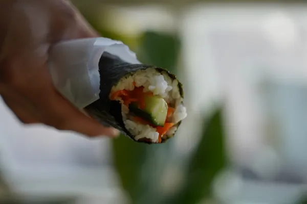 Onigiri Roll Plain (Vegan)  - Japanese dish at Iyasaka Cafe